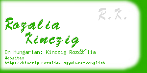 rozalia kinczig business card